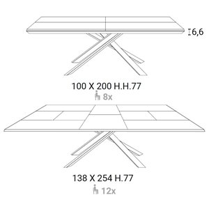 Mesa 4x4 extensible cerámica Ozzio Design