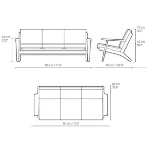 Sofá CH292/3 Carl Hansen and Son