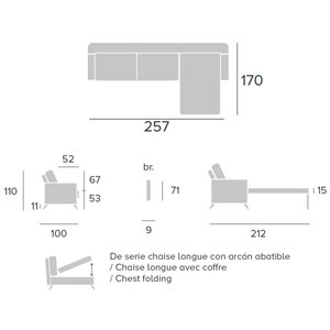 Sofá cama chaise lounge Baden Francés Bañón