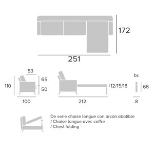 Sofá cama chaise longue Basco Francés Bañón