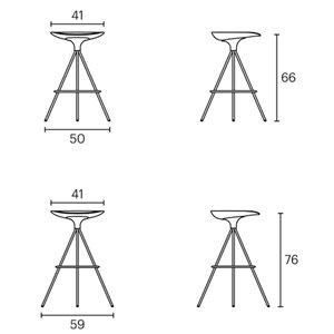 Taburete Mate Spin sin respaldo Enea