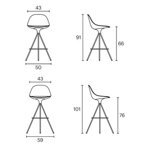 Taburete Mate Spin con respaldo Enea