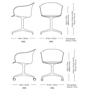 Silla Elefy plástico giratoria &Tradition