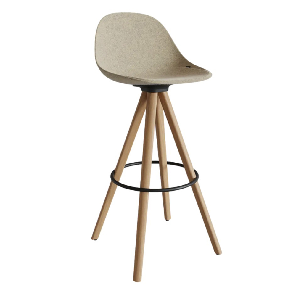 Taburete Mate Spin Wood con respaldo Enea