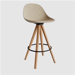 Taburete Mate Spin Wood con respaldo Enea