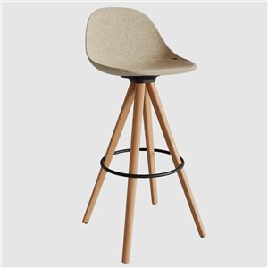 Taburete Mate Spin Wood con respaldo Enea