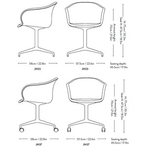 Silla Elefy tapizada &giratoria Tradition
