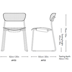 Silla Pavilion tapizada patín &Tradition