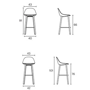 Taburete Mate Wood Enea