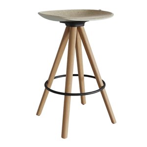 Taburete Mate Spin wood sin respaldo Enea