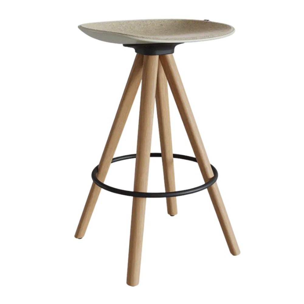 Taburete Mate Spin wood sin respaldo Enea