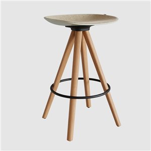 Taburete Mate Spin wood sin respaldo Enea