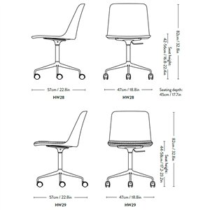 Silla Rely plástico regulable &Tradition