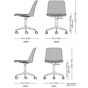 Silla Rely tapizada regulable &Tradition