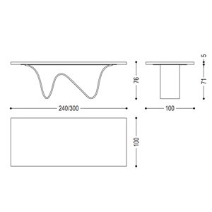 Mesa rectangular Bree e Onda Riva1920