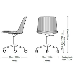 Silla Rely regulable tapizado doble &Tradition