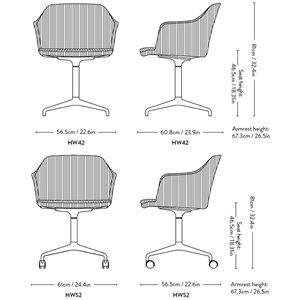 Sillón Rely giratorio tapizado doble &Tradition
