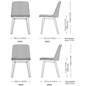 Silla Rely madera tapizada &Tradition