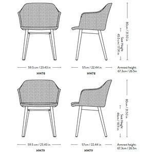 Sillón Rely madera tapizada &Tradition