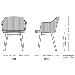 Sillón Rely madera tapizado doble &Tradition