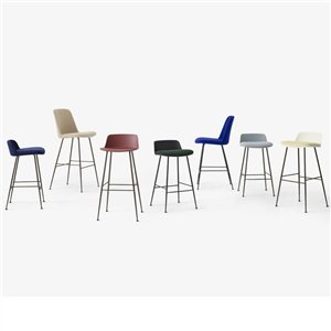 Taburete Rely respaldo bajo &Tradition