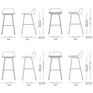 Taburete Rely respaldo bajo &Tradition