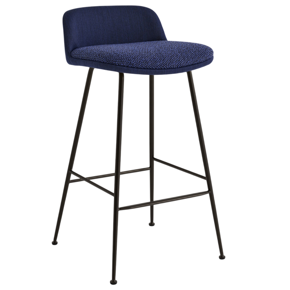 Taburete Rely respaldo bajo tapizado doble &Tradition