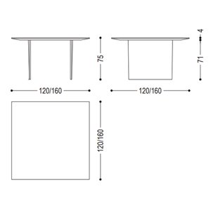 Mesa Light cuadrada Riva1920