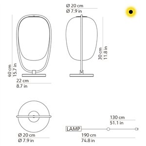 Lámpara sobremesa Lannà Kundalini