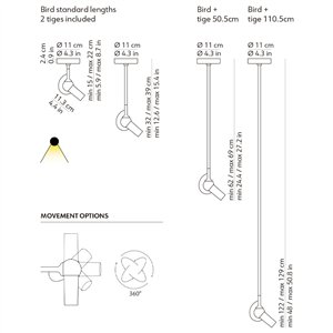 Lámpara de techo Bird Kundalini