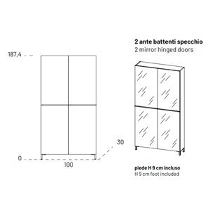 Zapatero Linear 100 Espejo Birex