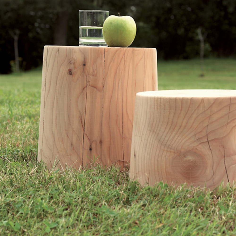 WELLAND Mesa Auxiliar De Madera De Cedro, Mesa Auxiliar, Borde Vivo Natural Primitivo Rústico