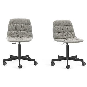 Silla Maarten tapizada base giratoria con ruedas Viccarbe