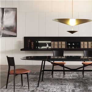 Mesa Gaudí Semiovalada Mármol MisuraEmme