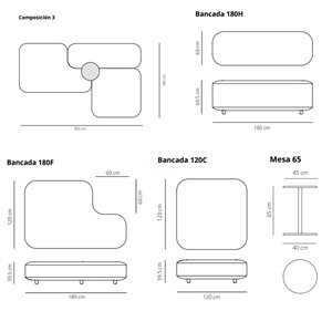 Conjunto Bancada Common Viccarbe
