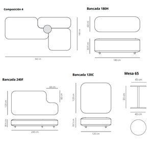 Conjunto Bancada Common Viccarbe