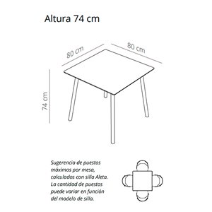 Mesa Maarten cuadrada Viccarbe