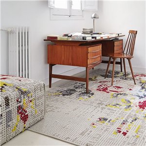 Alfombra Canevas Flowers Natural GAN