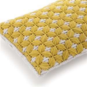 Cojín Silai rectangular Yellow-white GAN