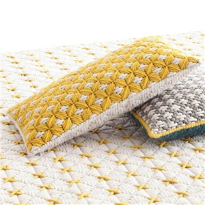 Cojín Silai rectangular Yellow-white GAN