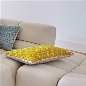 Cojín Silai rectangular Yellow-white GAN