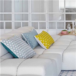 Cojín Silai rectangular Yellow-white GAN