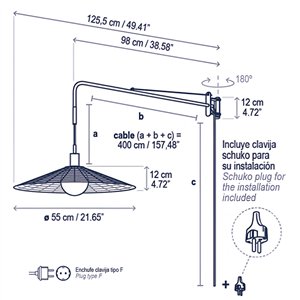 Aplique de pared Nans 55 A/98 Bover