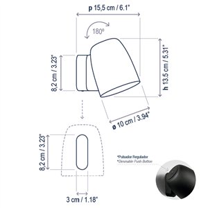 Aplique de pared Nut A/01 Outdoor Bover
