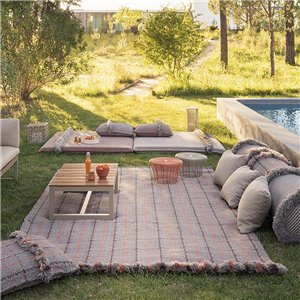 Alfombra Garden Layers Tartan terracotta GAN