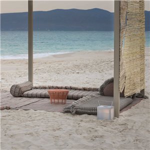 Colchoneta Small Garden Layers Checks terracotta GAN