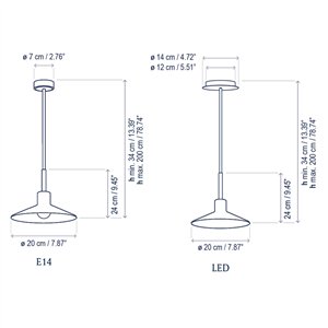 Lámpara suspensión Platet S/20 Bover