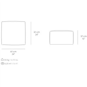 Pouf Small Silai White GAN