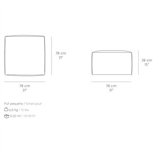 Pouf Raw Small Blue GAN