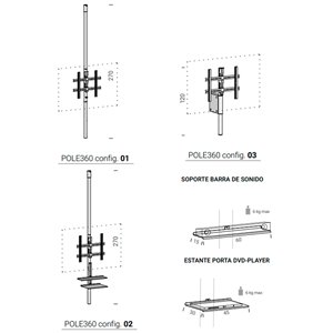 Mueble TV Pole 360 Extendo